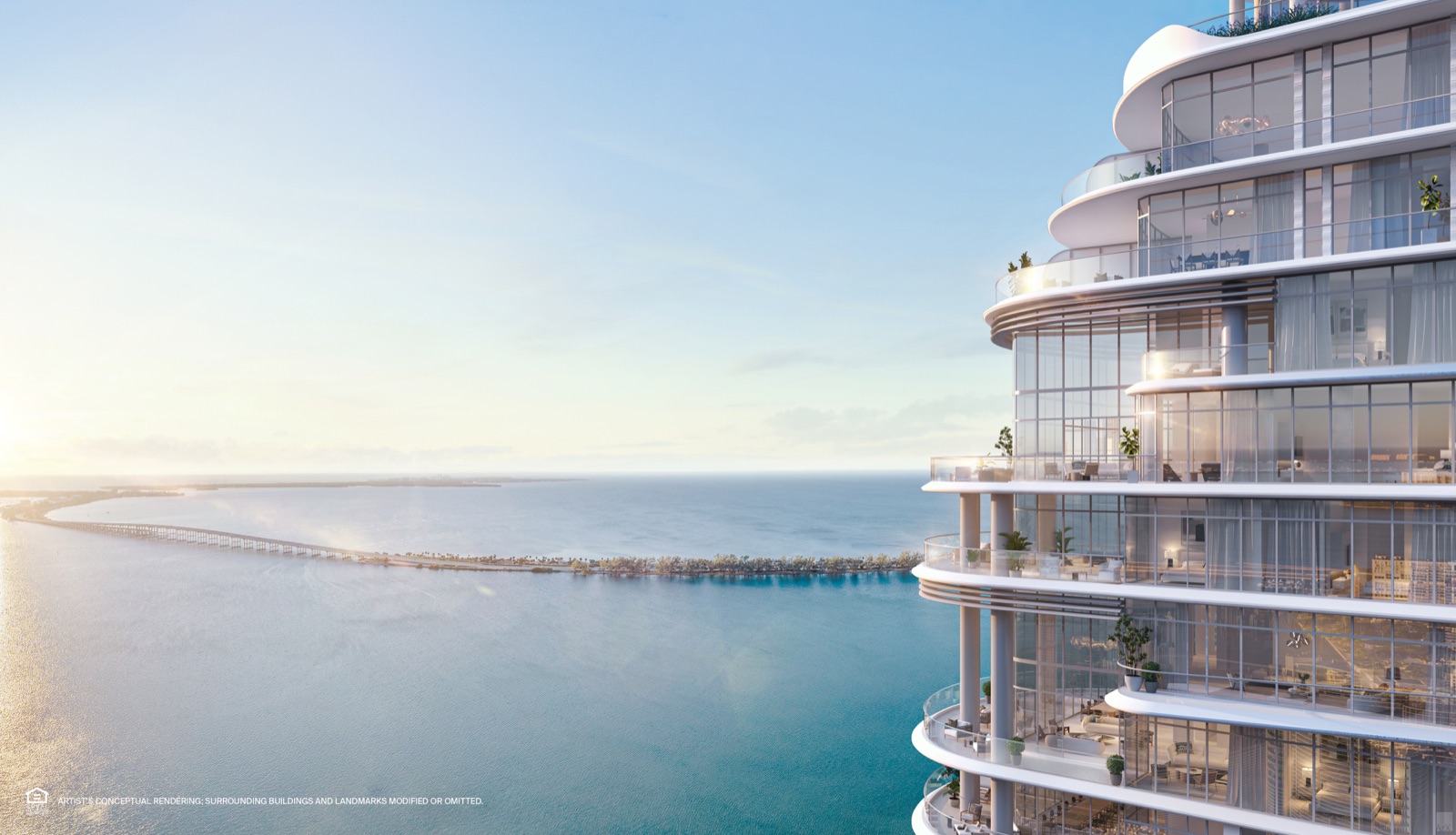 The St. Regis Residences, Miami — bayfront tower exterior, daytime.